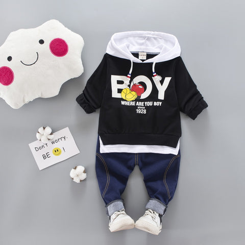 Buzo dos piezas color negro, diseño Mickey BOY, 100% algodón, pantalón pitillo
