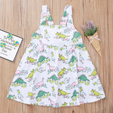 Bellísimo vestido colores pastel, tela con diseño de dinosaurios