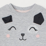 Conjunto polerón perrita y calzas estampadas 100% algodón