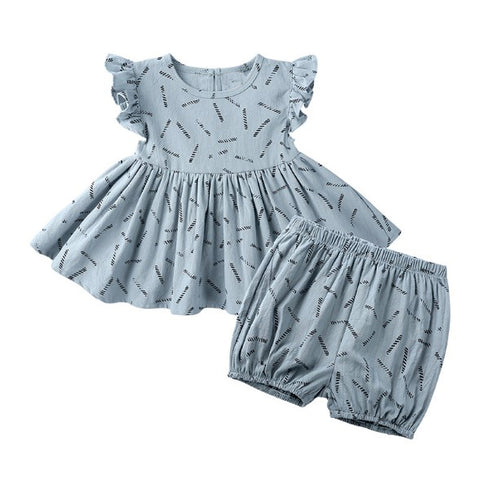 Conjunto delicado de lino de algodón, incluye polera tipo vestido + short bombacha