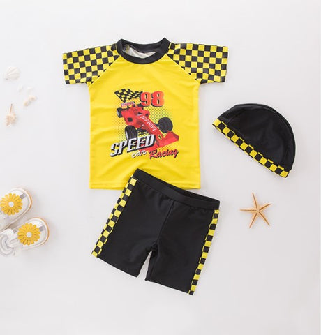 Traje de baño Racing de 3 piezas, con filtro UV