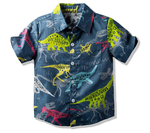 Camisa dinosaurios manga corta, diseño exclusivo y exquisita tela