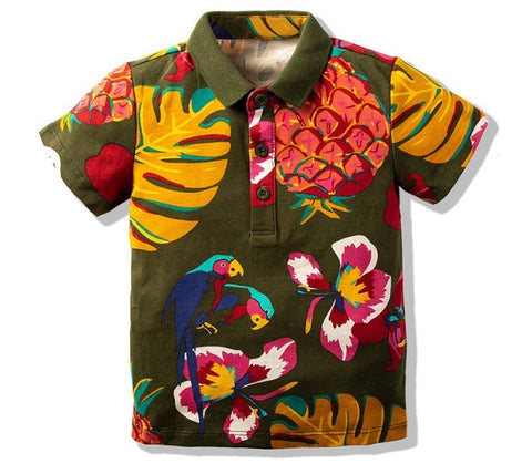 Bella polera estilo hawaiiano, veraniego y hermoso diseño