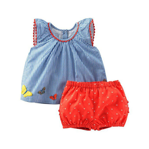 Precioso conjunto 100% algodón, short rojo lunares