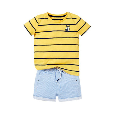 Ondero y cómodo conjunto 100% algodón polera amarilla y short