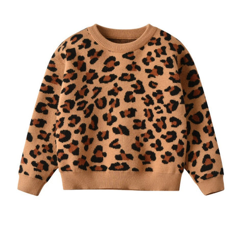 Sweater animal print leopardo tonos café