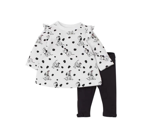 Conjunto 100% algodón calzas + polera de dálmatas