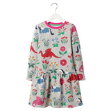 Vestido 100% algodón manga larga gris/fantasía
