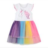Vestido unicornio verano para niñas bello diseño y colores
