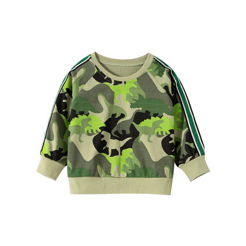 Polerón 100% algodón, camuflado manchas forma de dinosaurios