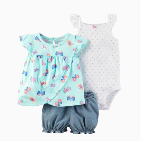Conjunto 3 piezas Butterfly 100% algodón