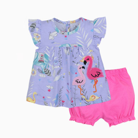 Conjunto dos piezas flamencos 100% algodón