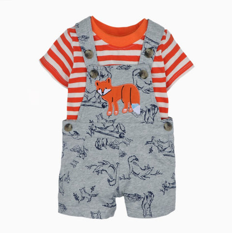 Conjunto jardinera + polera Fox 100% algodón