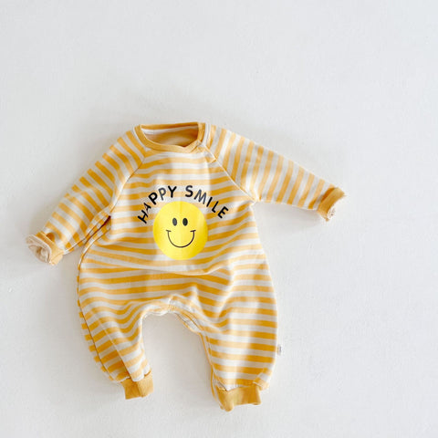 Enterito unisex algodón grueso afranelado happy smile