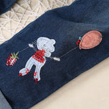 Conjunto jeans y polerón 100% algodón preciosos bordados
