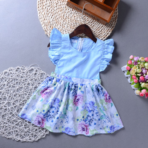 Topísimo y femenino vestido celeste con flores lindo diseño