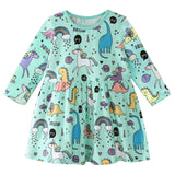 Vestido celeste con bellas ilustraciones