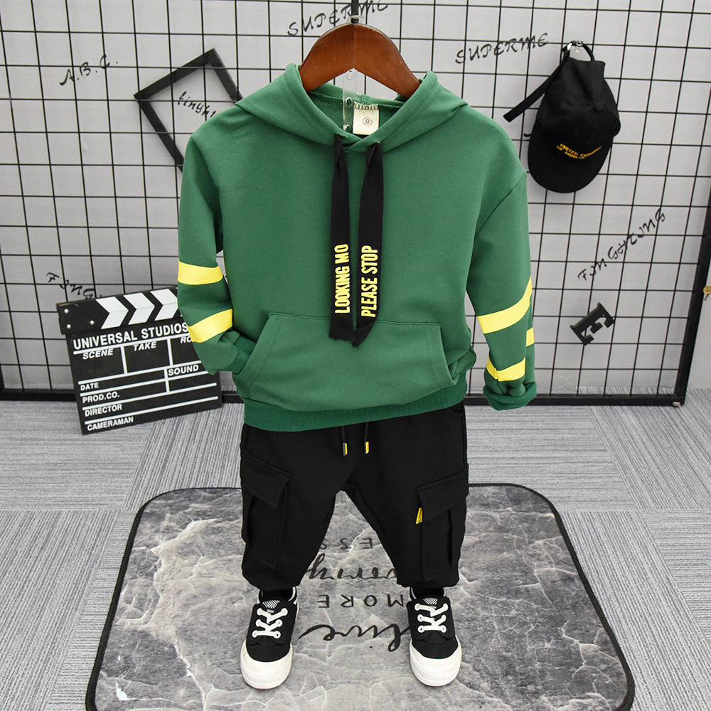 Buzo 100% algodón negro con verde
