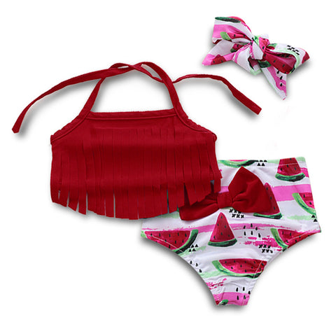 Hermoso bikini para niña con filtro UV con motivo de sandías