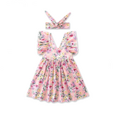 Precioso vestidos floreados amarrados espalda, incluyen cintillos