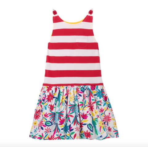 Hermoso y estiloso vestido tipo solera de algodón, preciosos colores