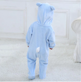 Precioso enterito peludo unisex de hipopótamo, con patitas incluidas
