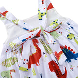 Hermoso y original vestido dinosaurios cruzado en espalda