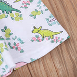 Bellísimo vestido colores pastel, tela con diseño de dinosaurios