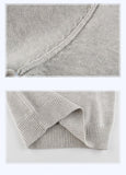 Sweater unisex tejido gris/celeste con diseño en mangas