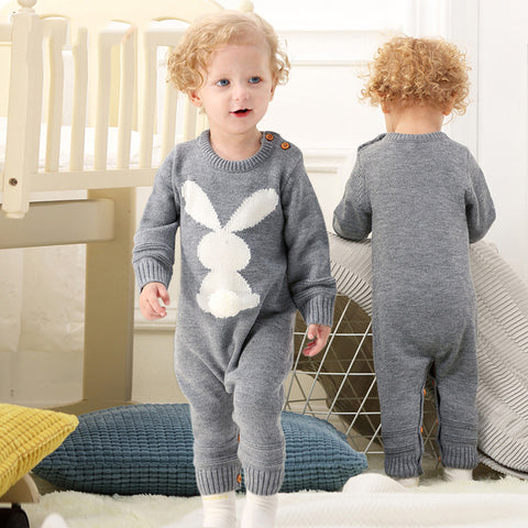 Precioso enterito tejido turqueza, diseño unisex de conejito