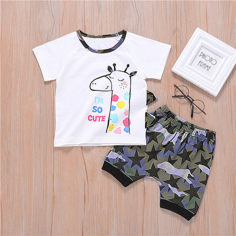 Conjunto dos piezas Cute giraffe 100% algodón