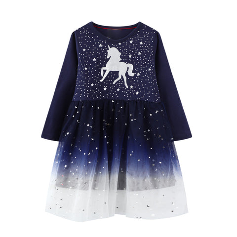 Vestido manga larga Shining stars, lindo modelo 100% algodón