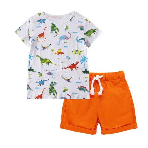 Conjunto dos piezas Watercolor dino, 100% algodón
