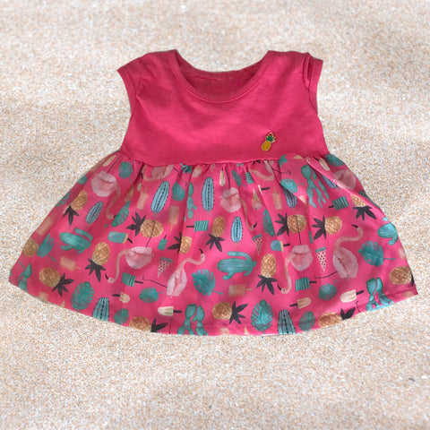 Hermoso y fresquito vestido 100% algodón, original y colorido diseño