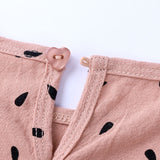 Conjunto delicado de lino de algodón rosado, incluye polera tipo vestido + short bombacha