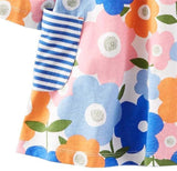 Vestido 100% algodón manga larga floreado, lindos colores