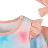 Precioso y exclusivo conjunto flores estilo tie-dye, incluye cintillo