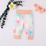 Precioso y exclusivo conjunto flores estilo tie-dye, incluye cintillo